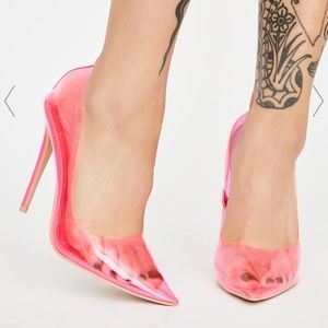 Hot Pink PVC Heels